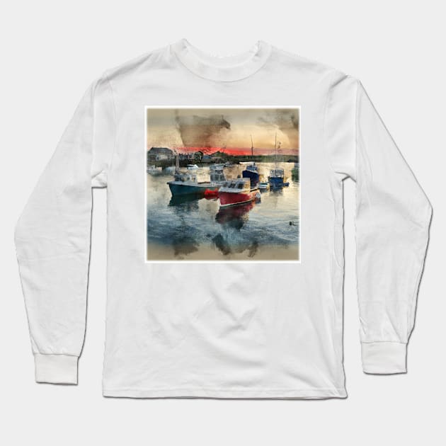 I promise this is my last watercolor of a Lobster Boat Long Sleeve T-Shirt by Starbase79